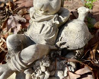 Resin rabbit and turtle