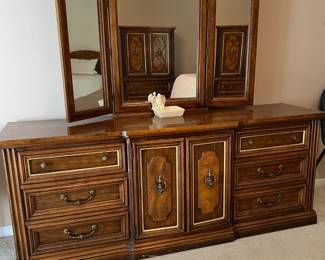 MCM bedroom set with dresser/mirror, armoire and 2 nightstands