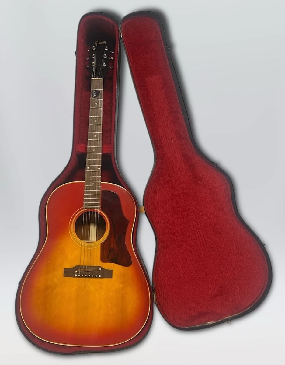  001 1960s Cherry Sunburst Gibson J45ADJ Guitar  Case