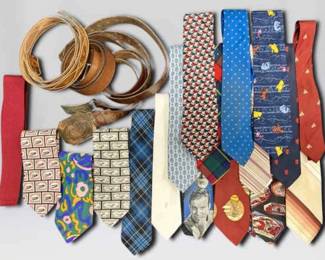 Mens Neckties And Belts  YSL, Levi Strauss, 100 Silk  More