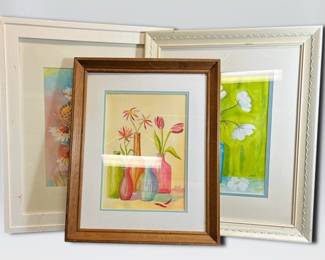3 Floral Watercolor Paintings By Mary F. Clifford
