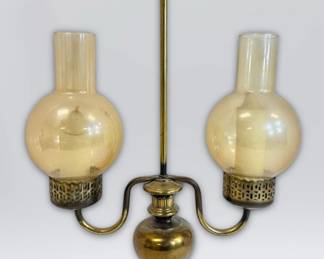 Antique Brass Double Arm Student Lamp Candle Holder