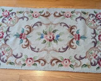 Vintage Hooked Rug
Floral design
30" height 52 1/2" length