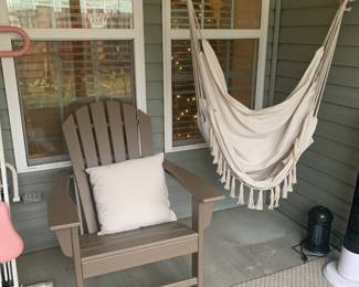 hanging chair hammock, Adirondack chair