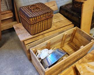 Civil war reenactment supplies 
Two hand made wood boxes 