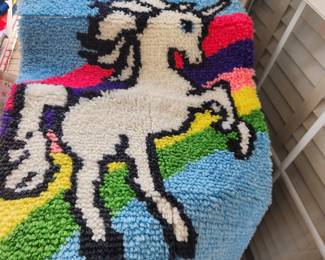Vintage unicorn latch hook project! 