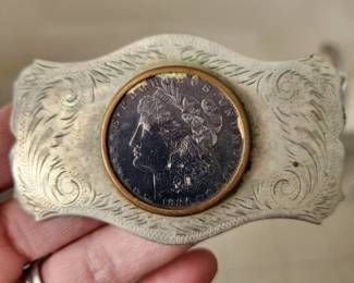 German silver belt buckle. One of several neat belt buckles.