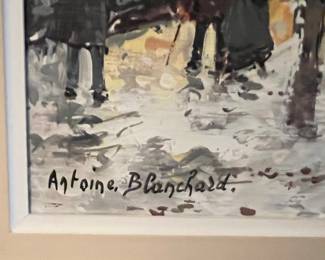 A. BLANCHARD ORIGINAL OIL ON CANVAS   13X18.                                "PORT ST. DENIS"  -  *THIS PIECE IS NOT ON SIGHT AT THE SALE BUT AVAILABLE FOR SALE - $7,500- PLEASE INQUIRE WITH INTEREST 