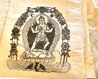 Vintage Tibetan Woodblock Ink Prints on rice paper - ( 100+) 

We have a collection from the 1960s from a US Army officer that traveled the world. Each piece is over 50 years old and very valuable in the collectors market. 