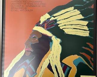 FRITZ SCHOLDER - "PORTRAIT OF A PLAINS INDIAN CHIEF" - 1970 - SIGNED-FRAMED  LITHOGRAPH                                                **THIS ITEM IS AVAILABLE FOR PRESALE INQUIRIES - $500 