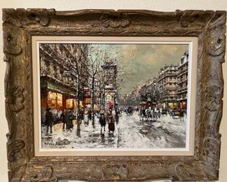 A. BLANCHARD ORIGINAL OIL ON CANVAS   13X18.                                "PORT ST. DENIS"  -  *THIS PIECE IS NOT ON SIGHT AT THE SALE BUT AVAILABLE FOR SALE - $7,500- PLEASE INQUIRE WITH INTEREST 