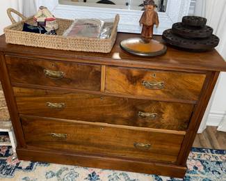 vintage solid wood dresser, chest, buffet 