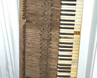 ART- WALL HANGING OR DISPLAY                                                   ANTIQUE PIANO KEYS MOUNTED ON BOARDS FROM PIANO- 
