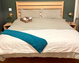 SAVVY REST GREEN/ECO FRIENDLY HEADBOARD-MATTRESS, SIDE TABLES, FRAME 