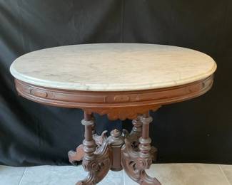 Renaissance Revival Marble Parlor Table 
