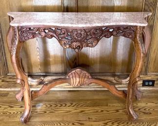 Marble Top Floral Table