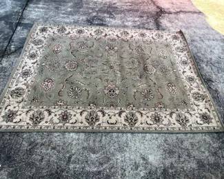 Green Floral Rug