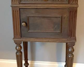 Marble Top French Nightstand 