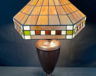 Brown Tiffany Style Lamp