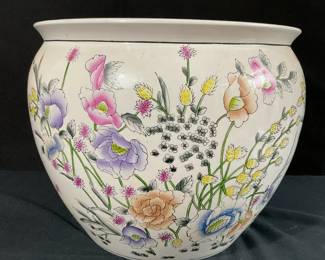 Chinese Floral Goldfish Planter 