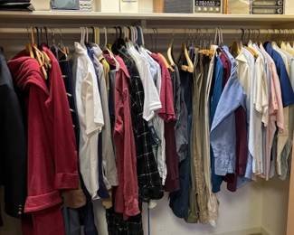 Vintage men's clothing and stereo equipment