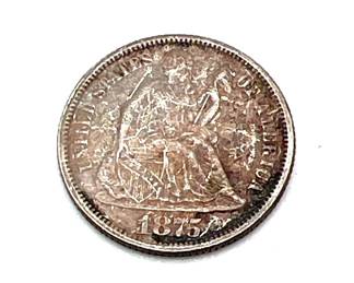 1875 Seated Liberty Dime
