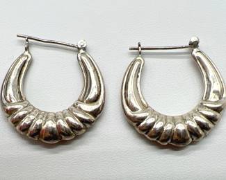 Silver Tone Hoop Earrings

