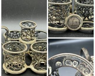 1863 Antique George Fox Sterling Silver Cruet Holder Made In London
