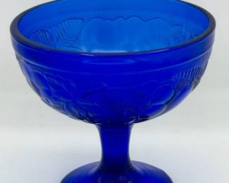 Cobalt Compote Dish Stamped “France”

