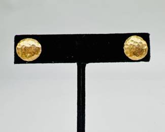 14K Gold Hammered Earrings
