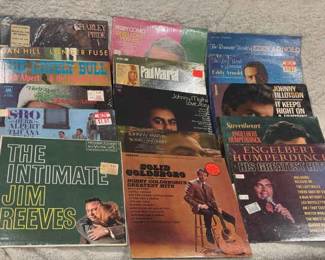 (16) Albums Feat - Herb Alpert And Eddy Arnold
Albums include but not limited to - Charley Pride, Herb Alpert and The Tijuana Brass, Dan Hill, Jim Reeves, Perry Como, Paul Maurit, Johnny Mathis, Bobby Goldsboro, Eddy Arnold, Johnny Tillotson, Engelbert Humperdinck, etc. Album sleeves were not checked to see if the record matches the skin or condition of the vinyl. 