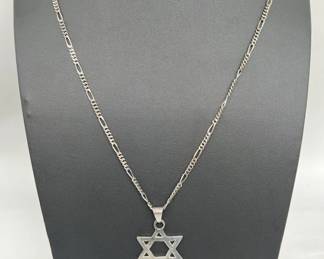 Judaica Sterling Silver Star of David Pendant
