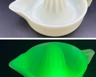McKee Pale Yellow Jadeite - UV Glow!

