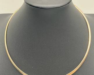 Classic Omega Herringbone 10 Karat Gold Necklace Stamped 10KT
