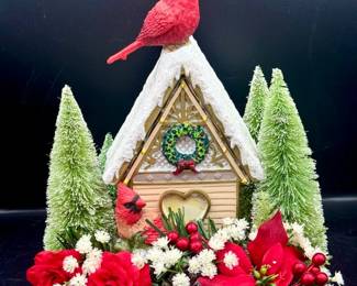 Holiday Harmony Always In Bloom Bradford Exchange Cardinal Figurine
