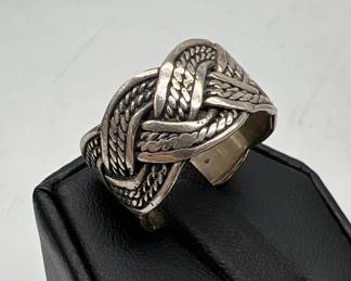 Braided Knotwork Sterling Silver Ring Size 7.5
