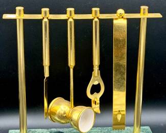 1970s Marble & Metal Bar Set
