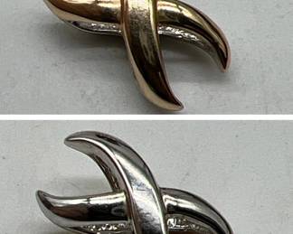 10K Yellow & White Gold Infinity Pendant
