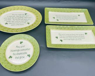 (4) Celtic Classics Irish Shamrock Dishes
