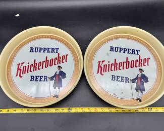 (2) Mid Century Ruppert Knickerbocker Beer Trays
