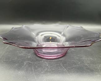 Purple Translucent Flower 12” Serving Bowl
