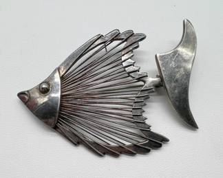 Sterling Silver Angelfish Brooch
