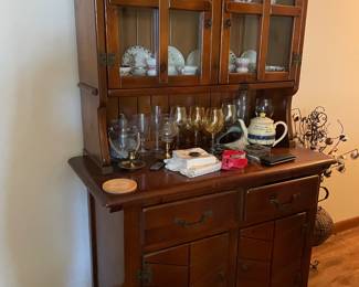 small china hutch , tea cup & saucer collection