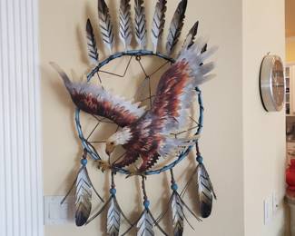 Large metal eagle sculpture 