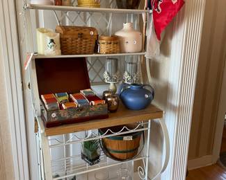 bakers rack & decor