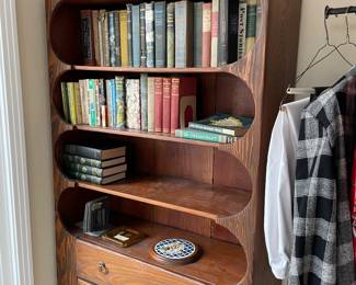 bookcase, vintage books