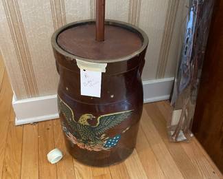 tole painted butter churn