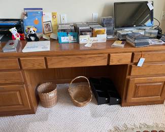 large oak desk & more office products