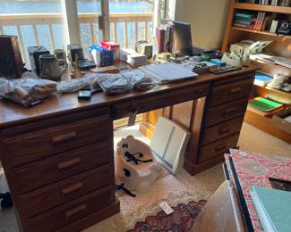 large oak desk