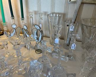 some Rosenthal candlesticks & waterford